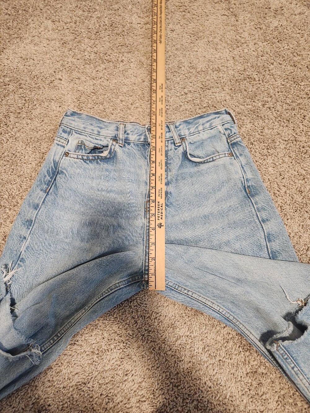 ZARA Mid-Rise Tapered Fit Balloon Jeans Light blue Size 2 - Picture 6 of 7
